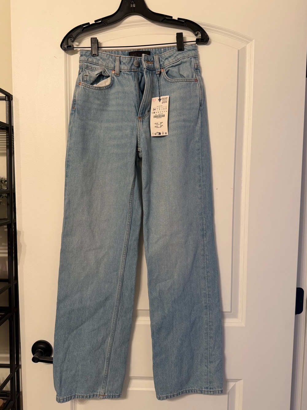 Zara Light Blue Wide Leg Jeans
